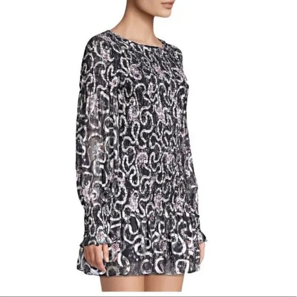 LoveShackFancy Black Silver Scarlett Mini Dress $495 - Picture 6 of 10